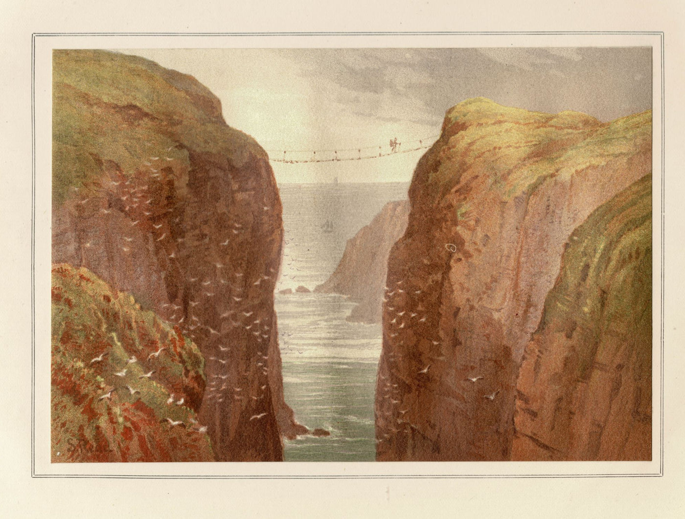 Carrick-A-Rede Antrim Northern Ireland antique print 1879