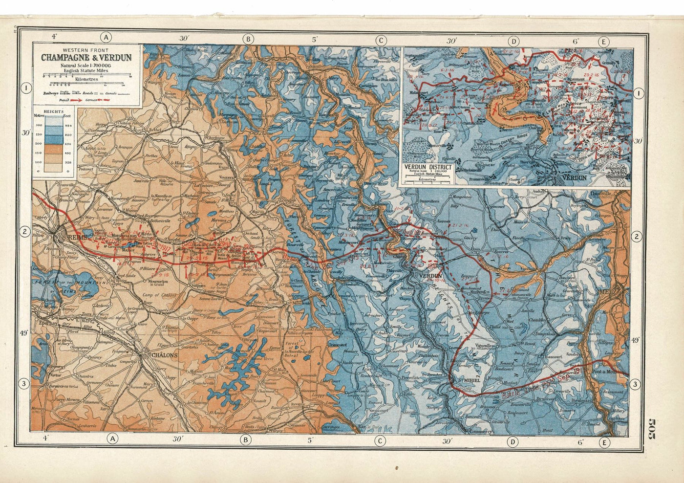 Western Front, Champagne, An Atlas of the Great War, published 1920.