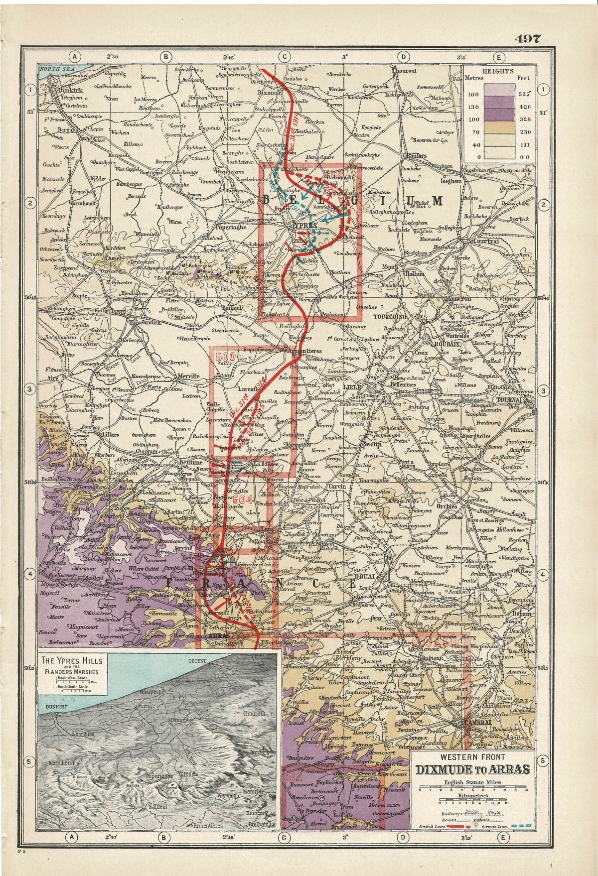 Western Front, Neuve Chapelle, An Atlas of the Great War, published 1920.