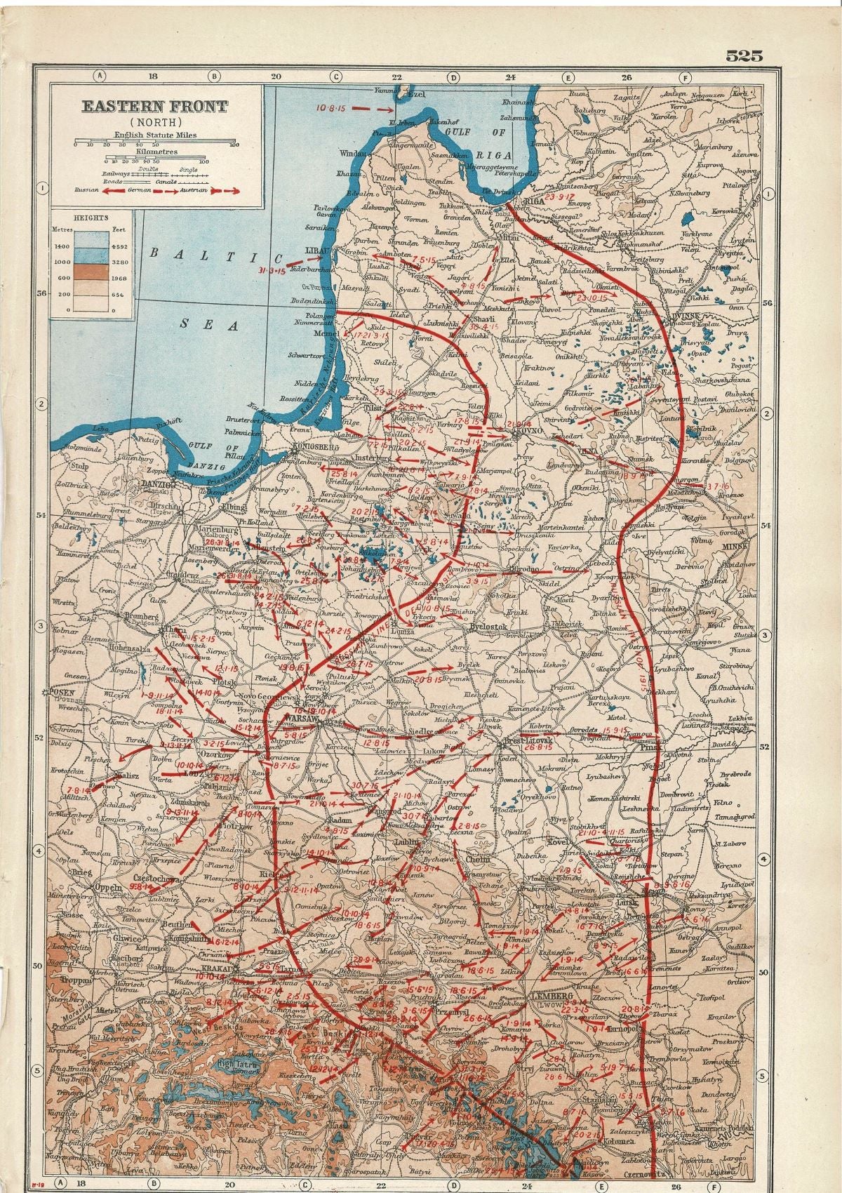 Eastern Front (North), An Atlas of the Great War, published 1920