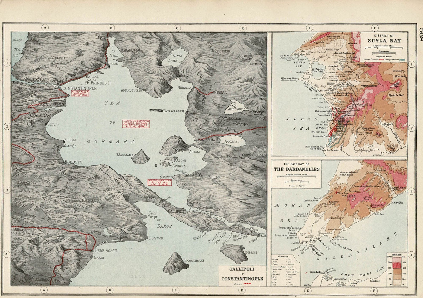 Gallipoli and Constantinople, An Atlas of the Great War, published 1920