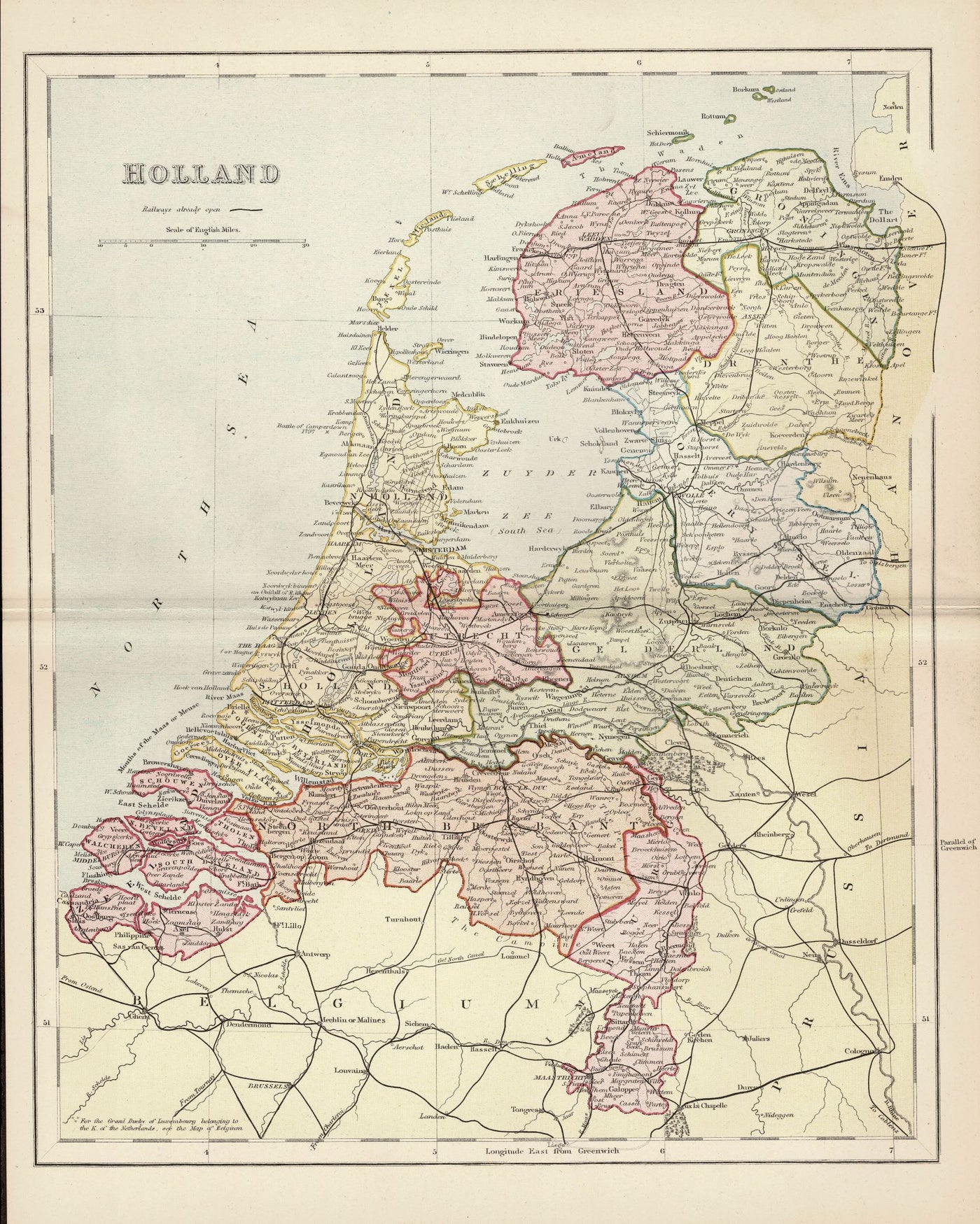 Holland antique map published 1879