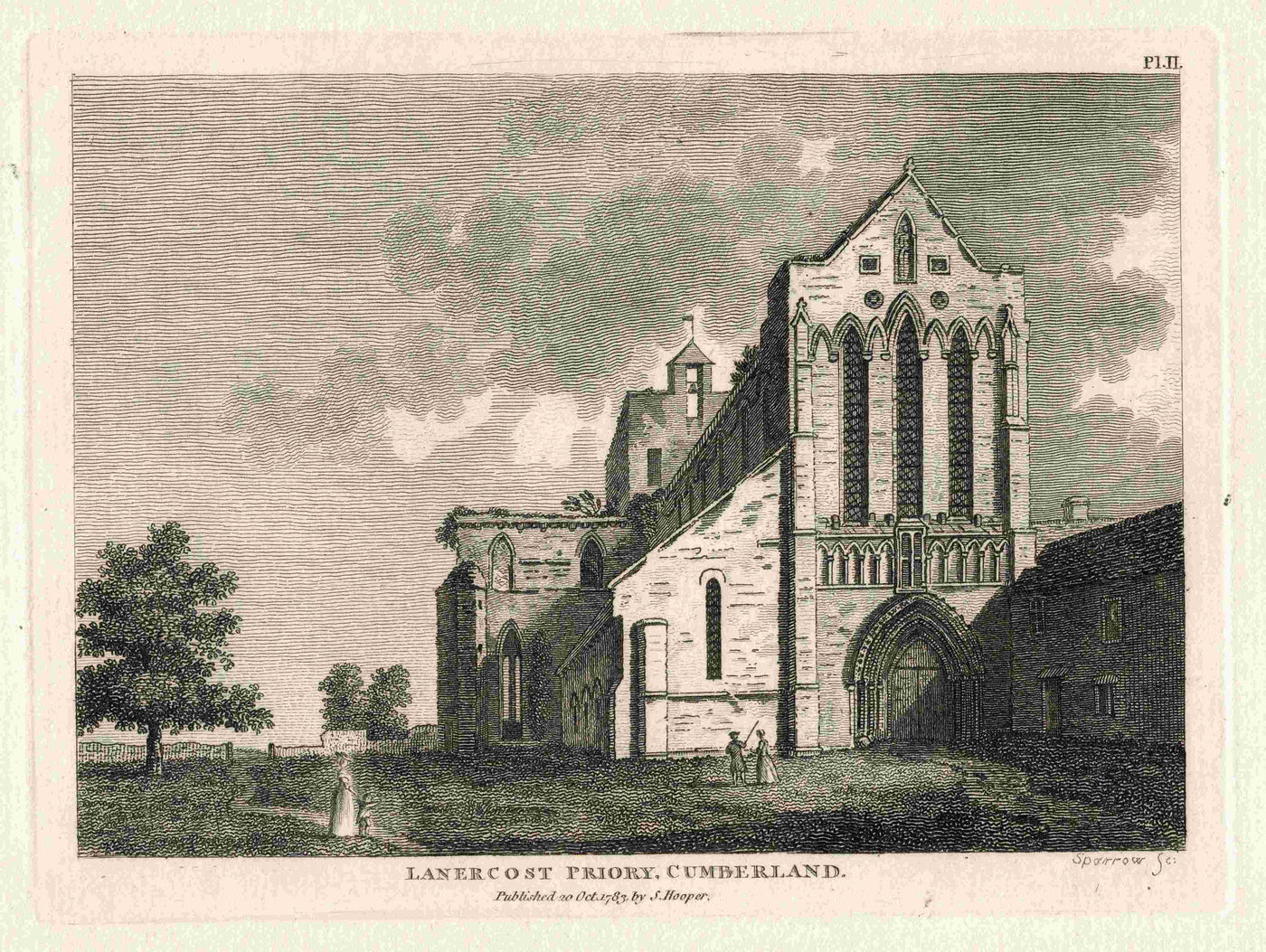 Lanercost Priory Cumberland Cumbria antique print 1783