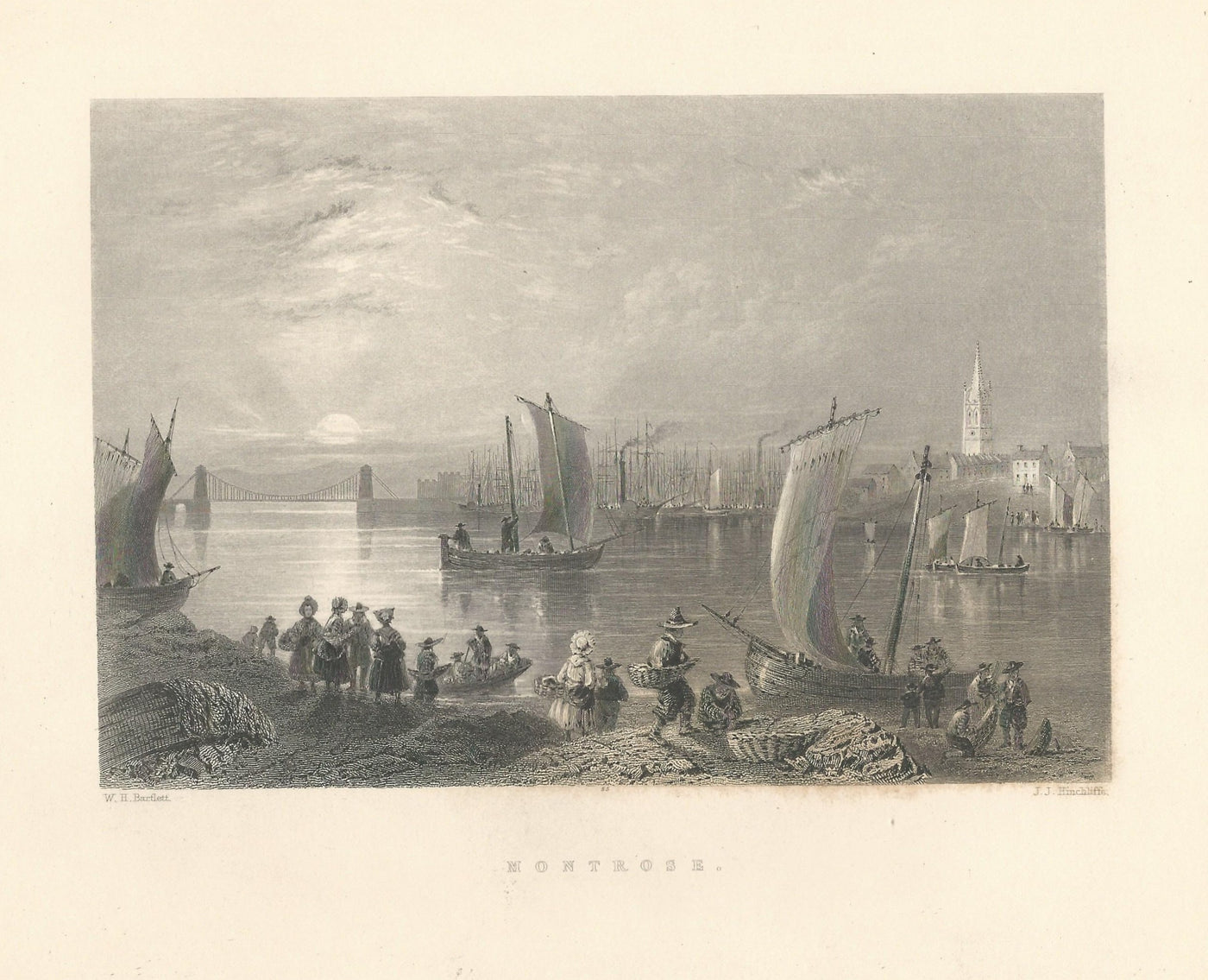 Montrose Scotland antique print 1844