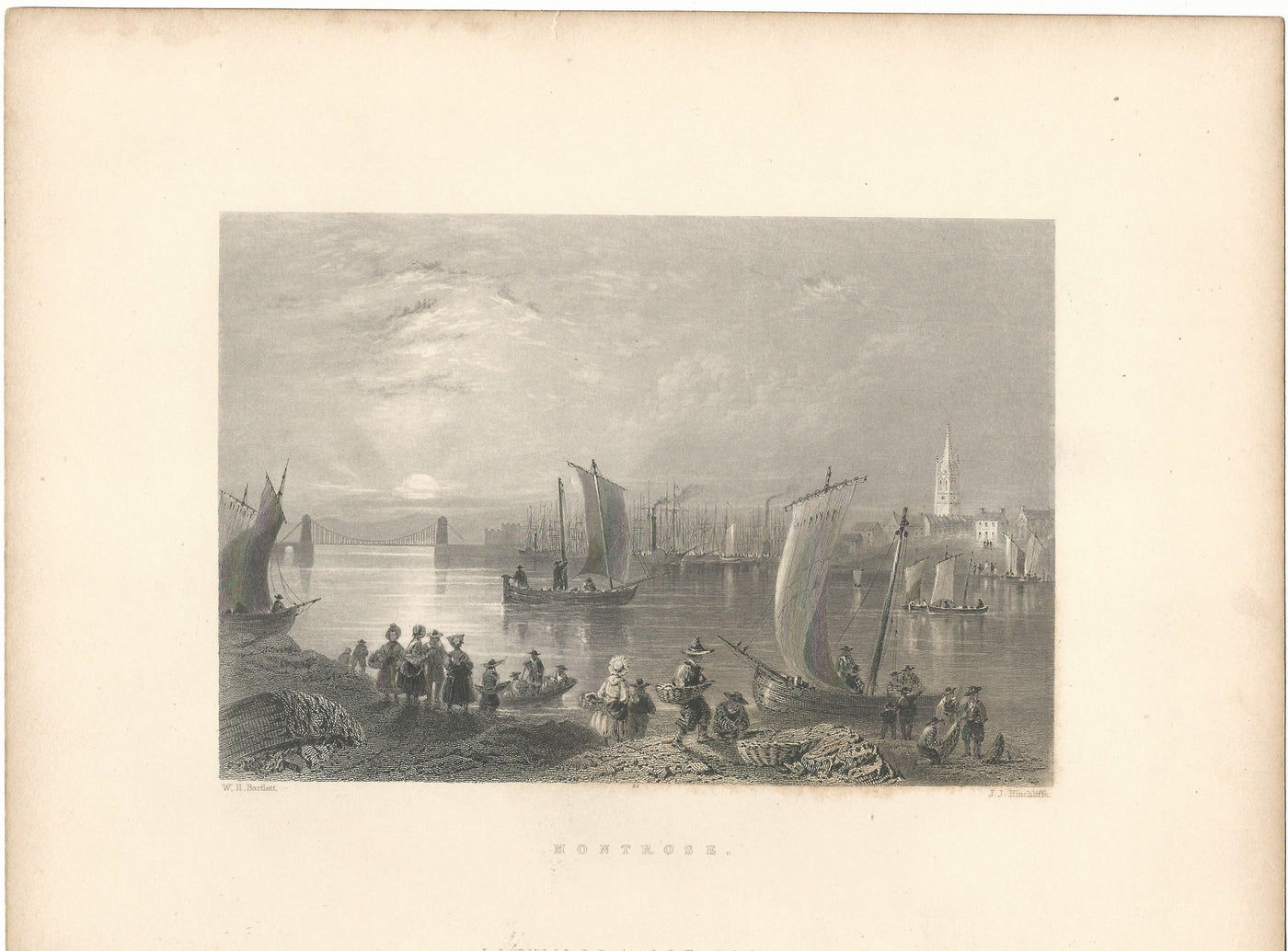 Montrose Scotland antique print 1844