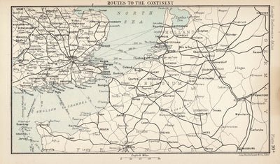 Railway of the British Isles antique map published 1898