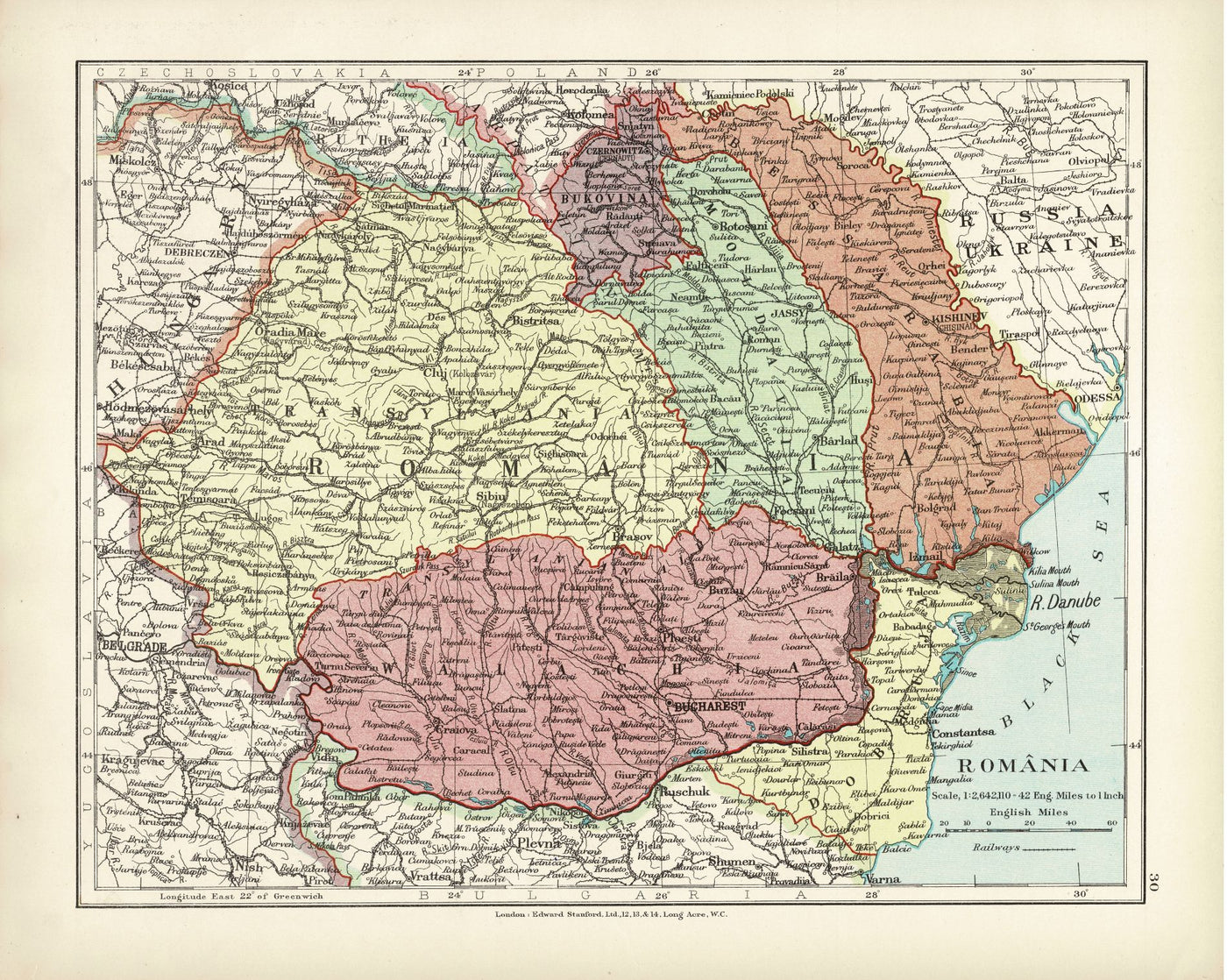 Romania antique map 1926