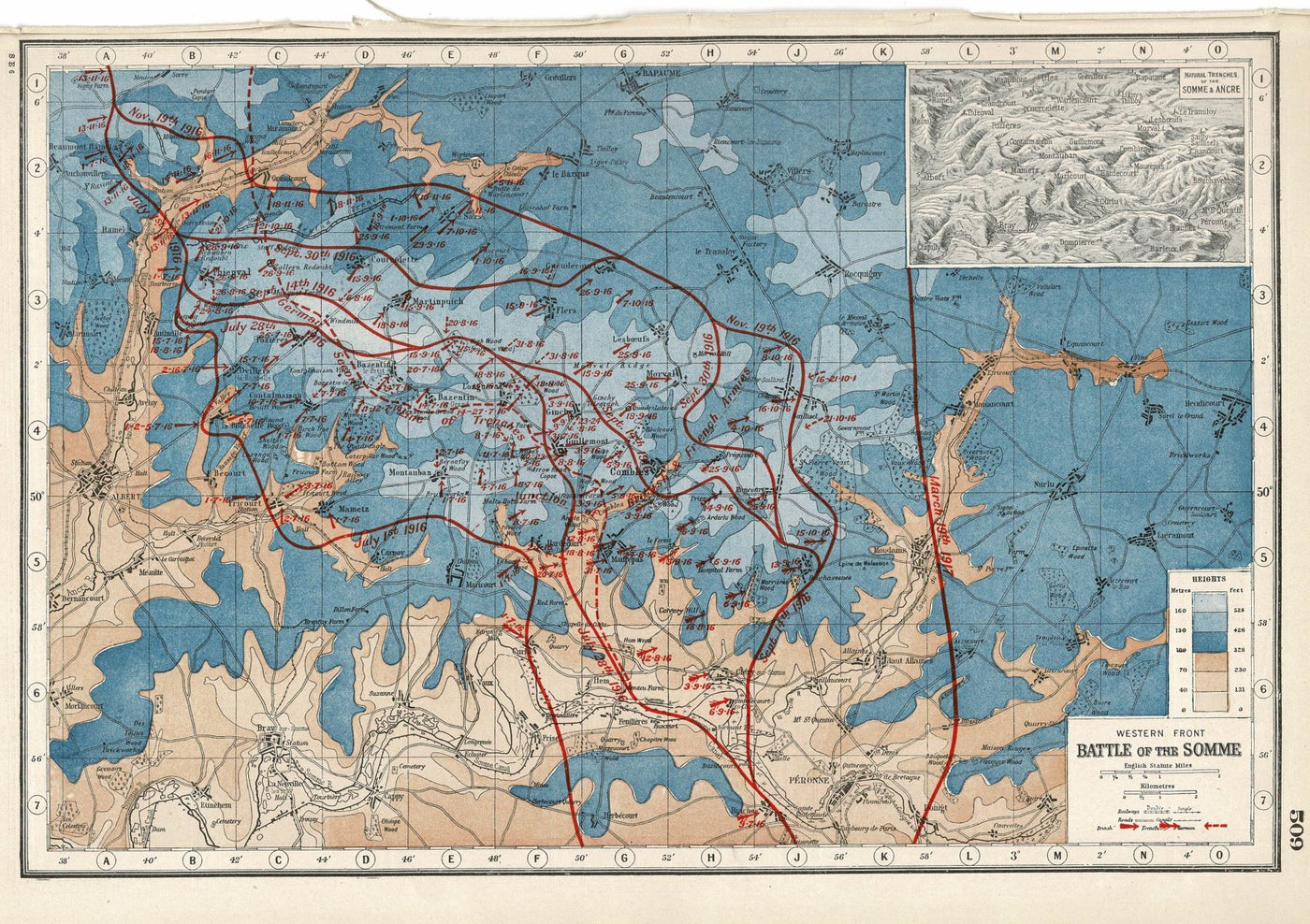 Battle of the Somme from, An Atlas of the Great War, published 1920