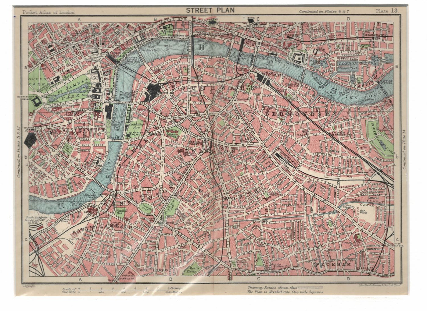 Southwark Antique Map 1900