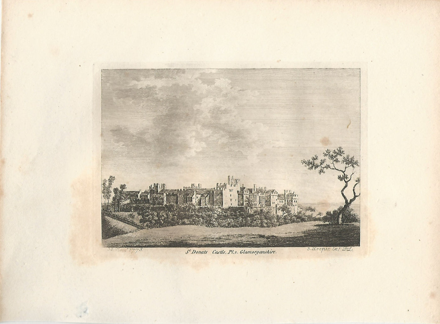 St Donats Castle Glamorganshire antique print 1775