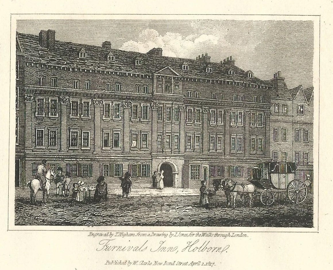 Furnivals Inn Holborn antique print 1817