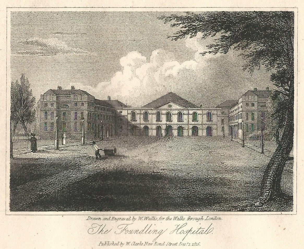 Foundling Hospital antique print 1817