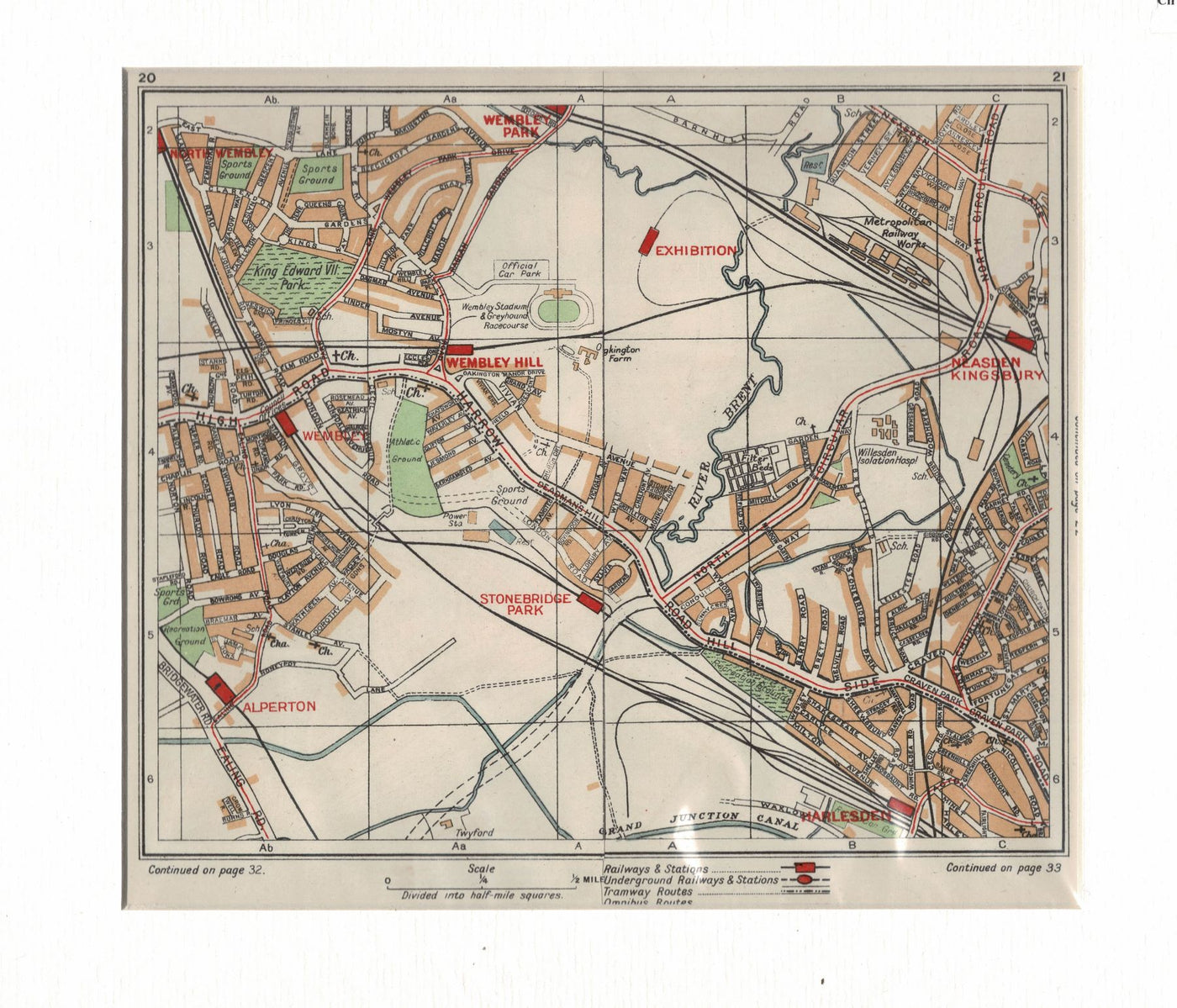 Wembley, Antique map, 1926