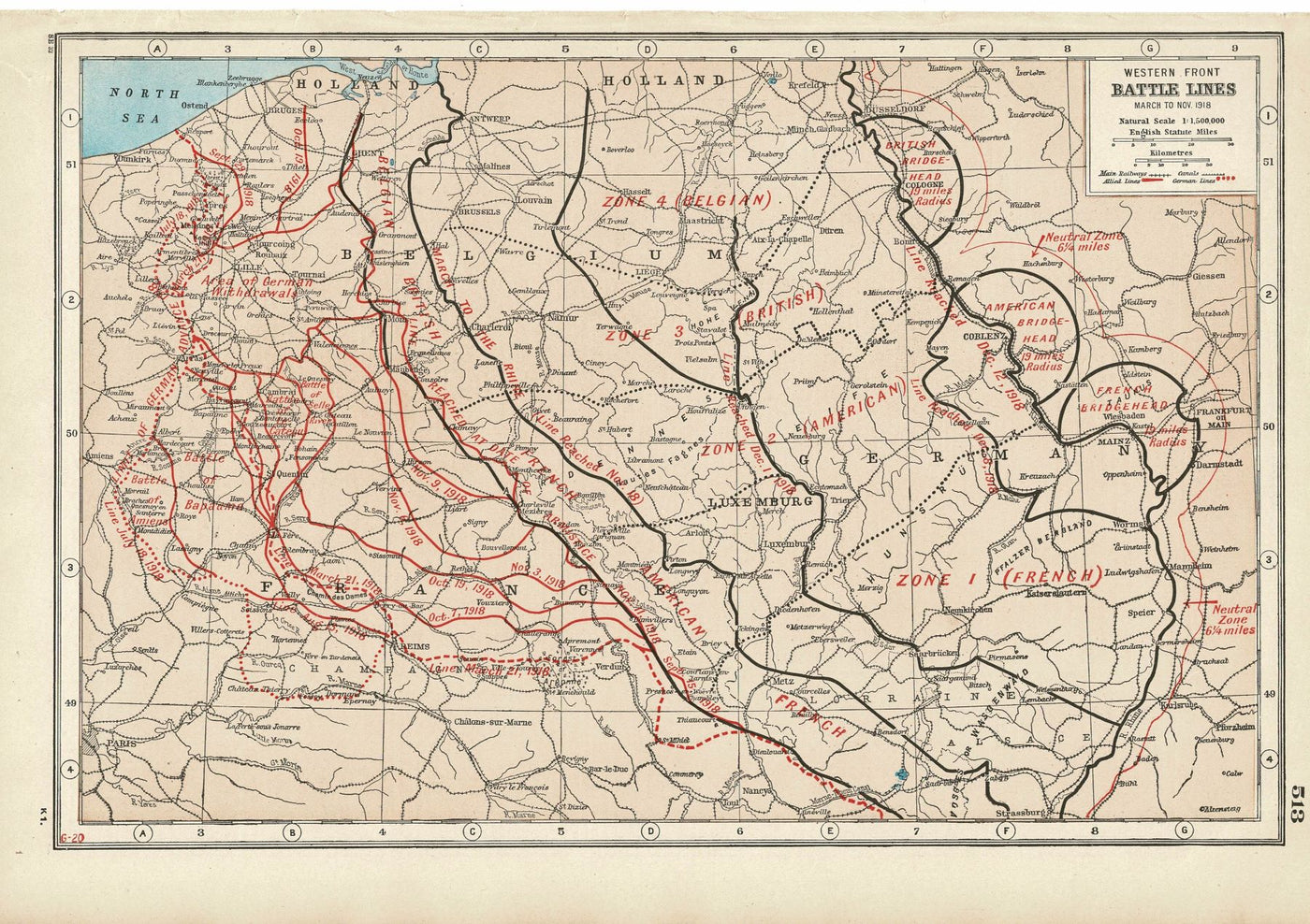 Western Front 1918, An Atlas of the Great War, published 1920.