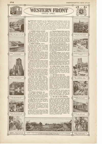 Western Front Battle Lines from An Atlas of the Great War, published 1920