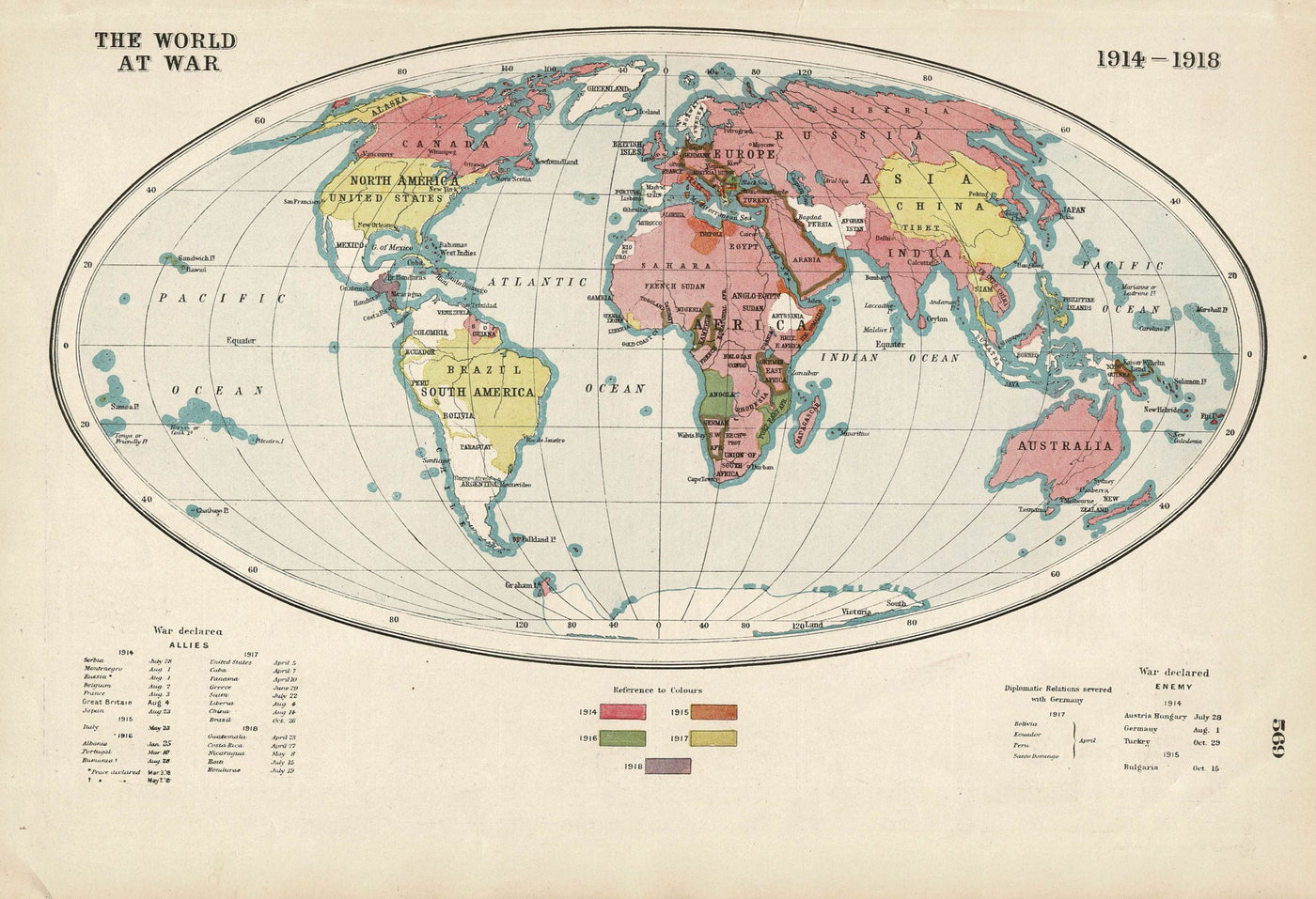 The World at War, An Atlas of the Great War, published 1920