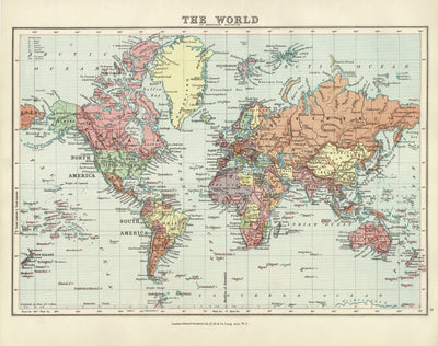 The World antique map published 1926