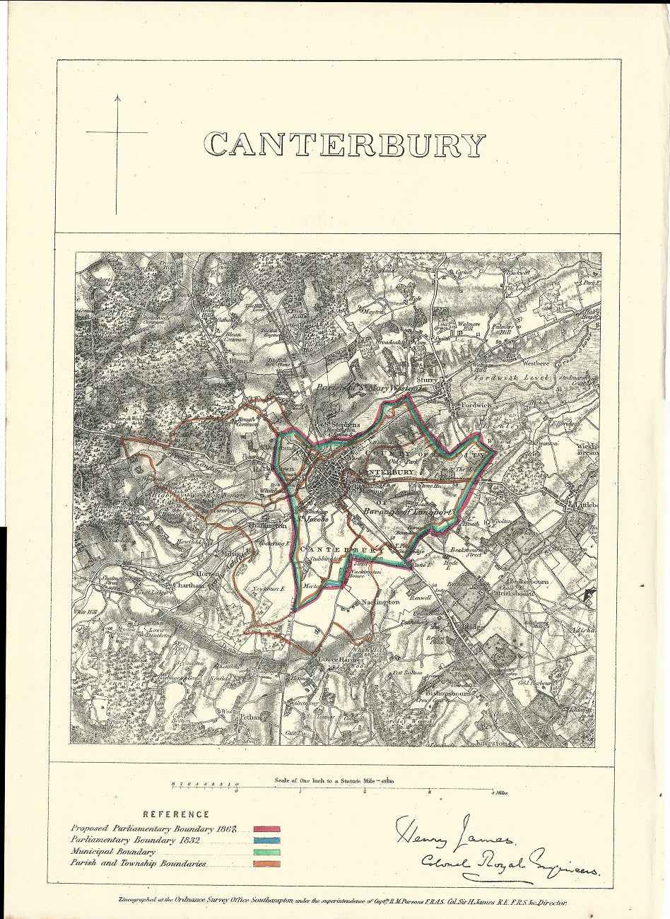 Canterbury Kent Boundary Commission plan 1868