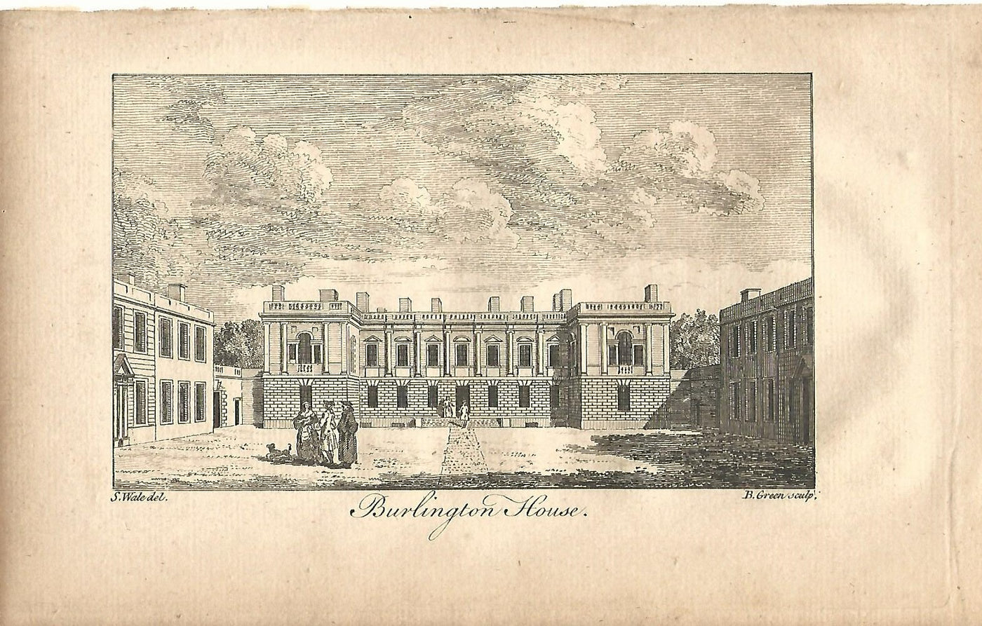 Burlington House antique print published 1776