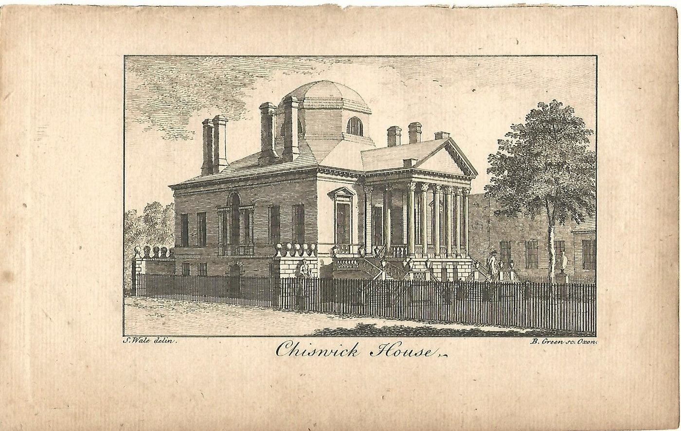 Chiswick House antique print published 1776