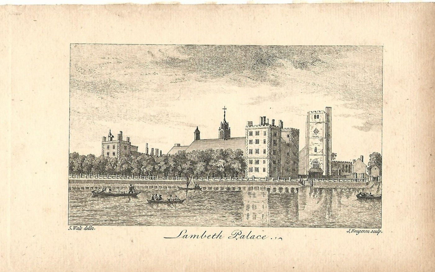 Lambeth Palace antique print published 1776