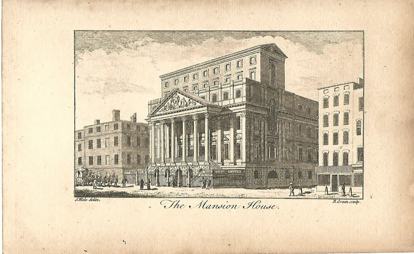 Mansion House London antique print 1776