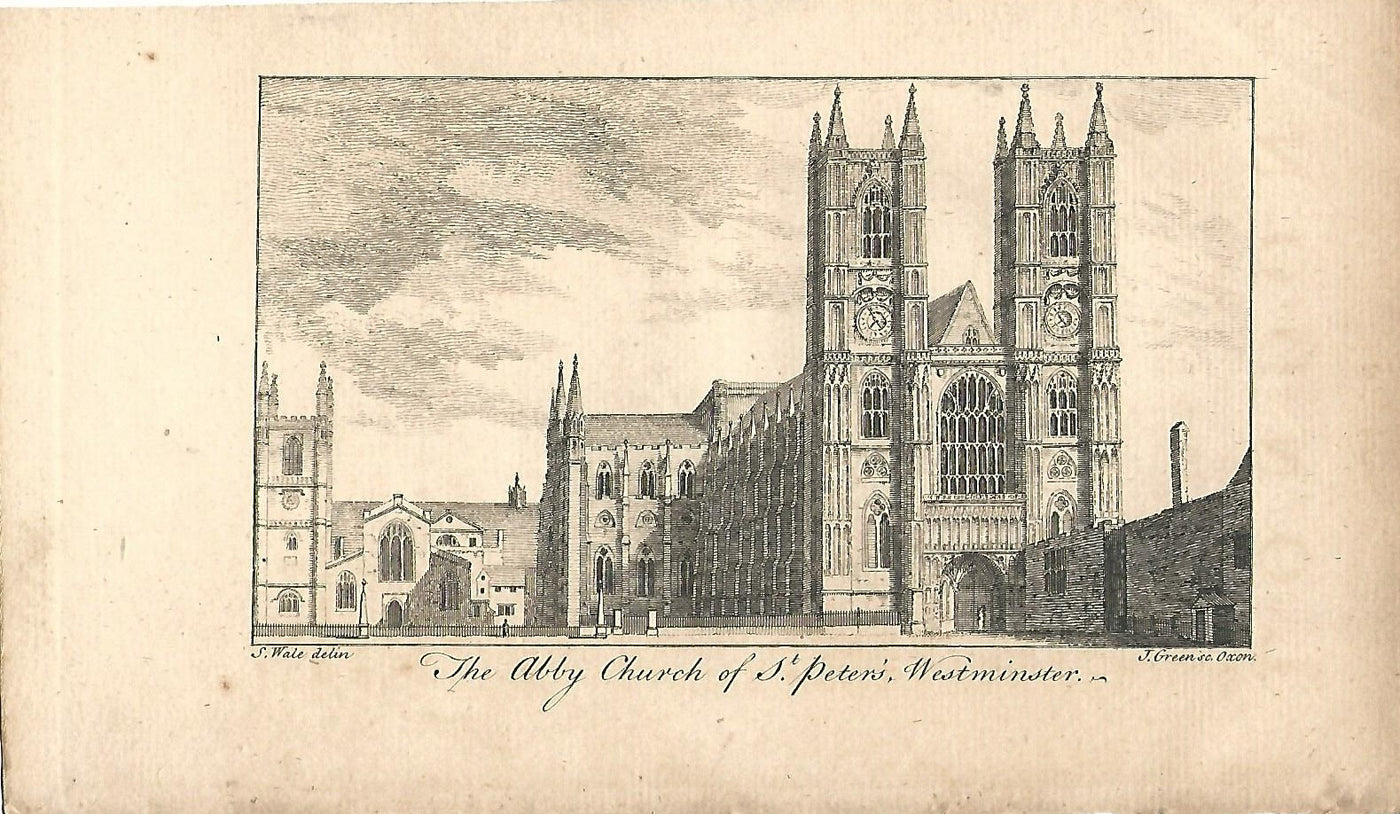 Westminster Abbey antique print published 1776