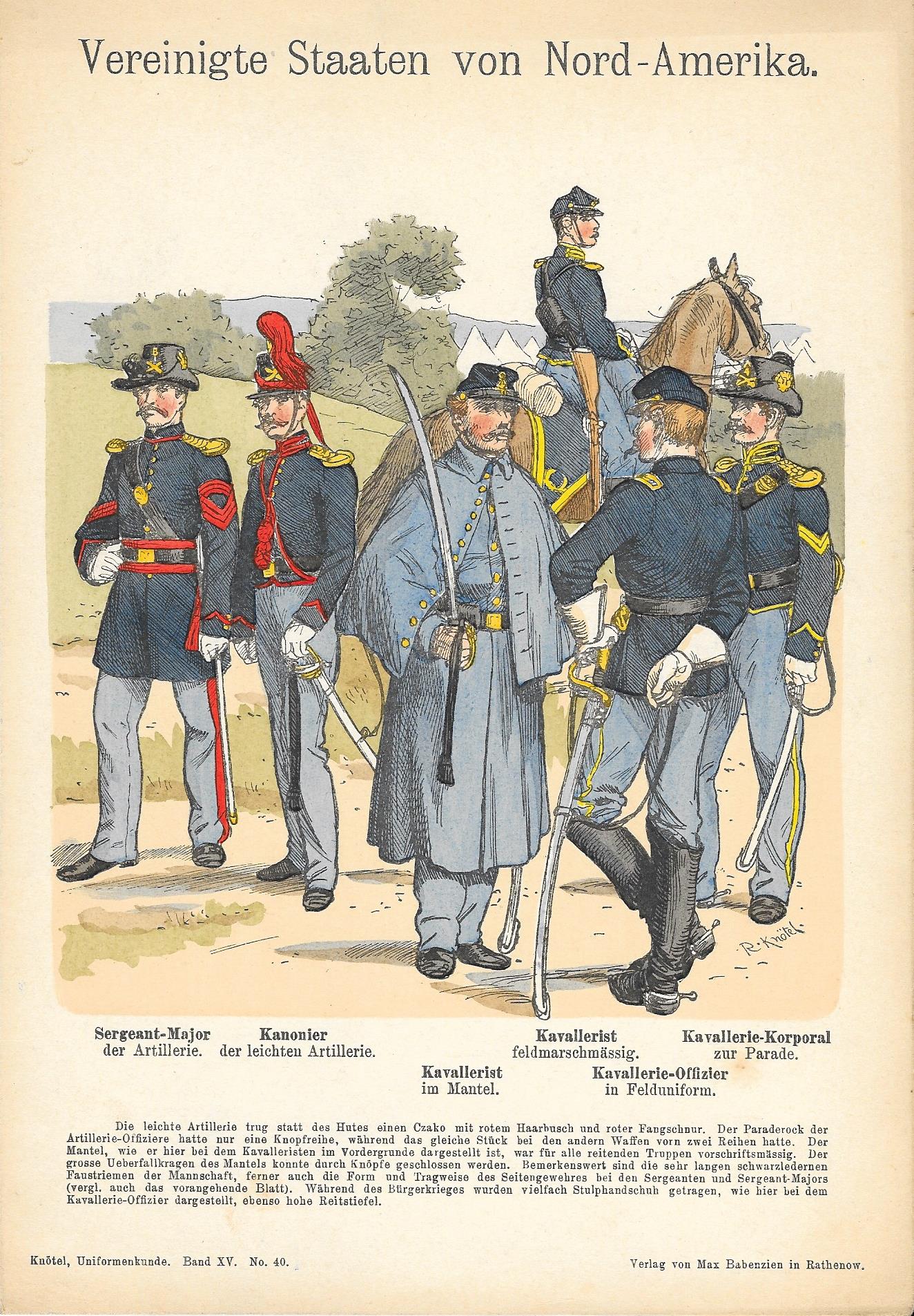 American Civil War Union Soldiers uniforms antique print 1906 – Maps ...