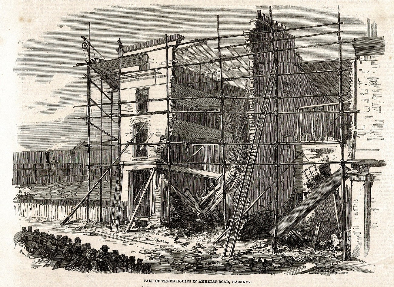 Amhurst Road Hackney London antique print published 1862