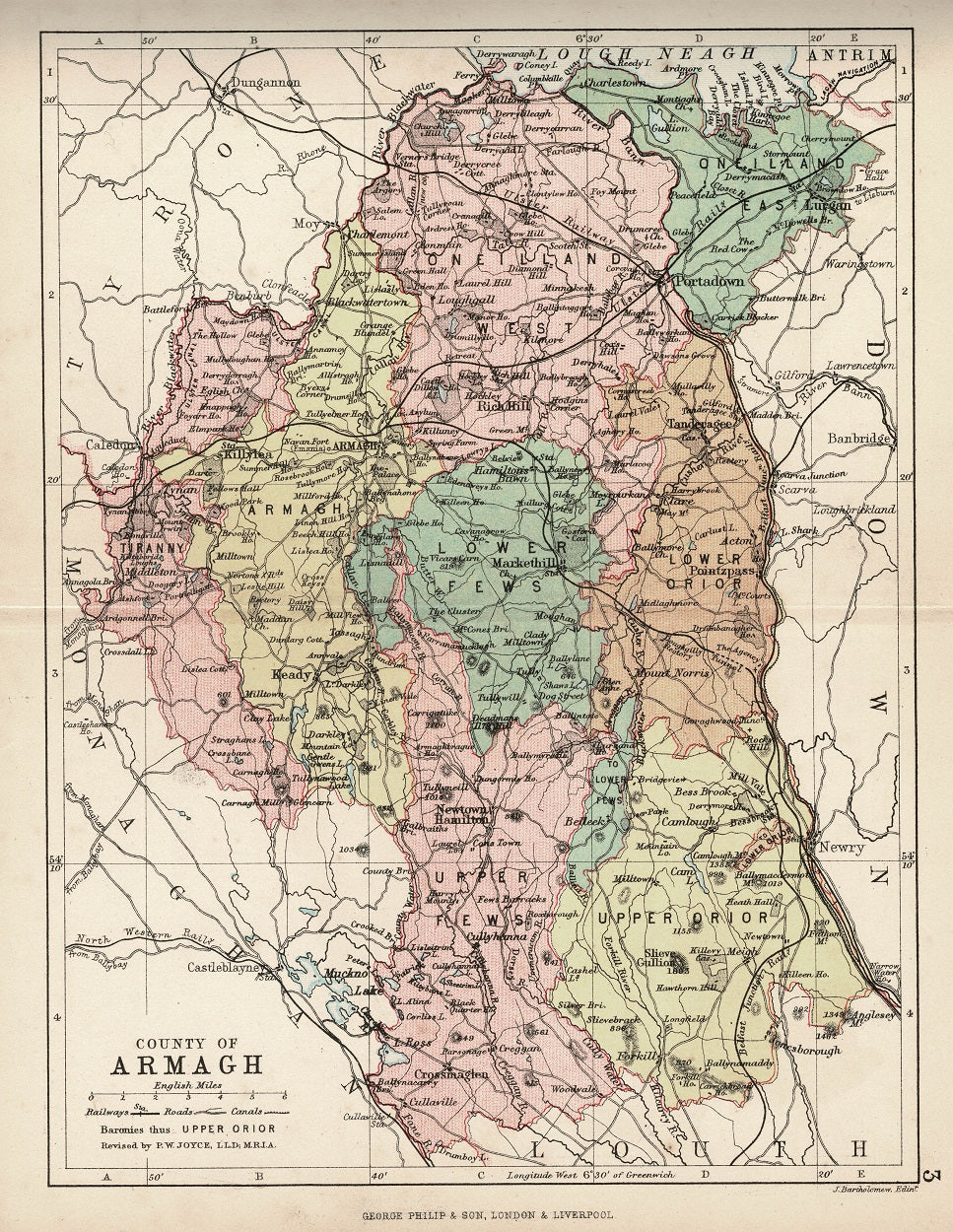 Armagh Ireland antique county map published 1882 – Frontispiece_Maps