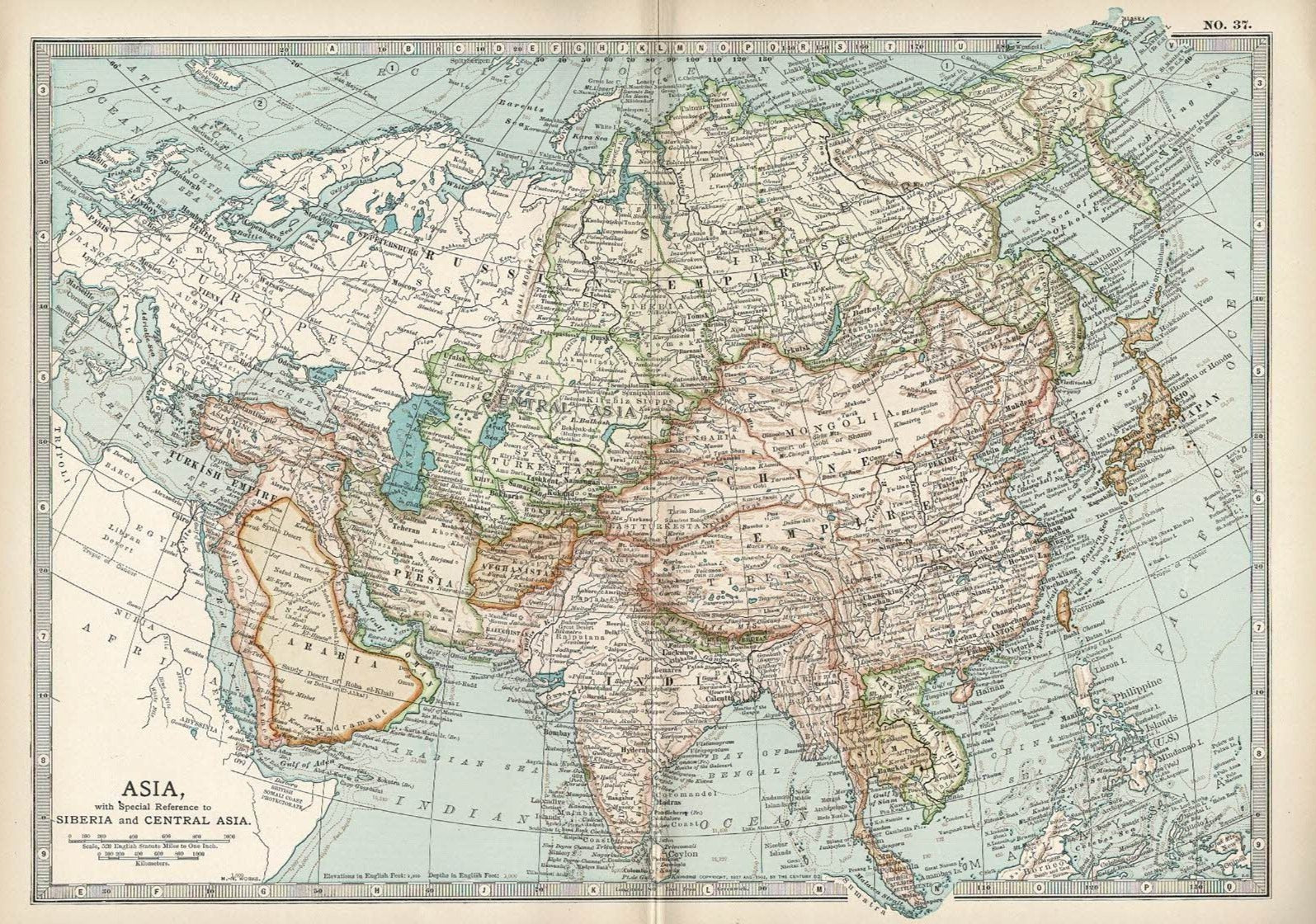 Asia Encyclopedia Britannica antique map 1903 – Frontispiece_Maps