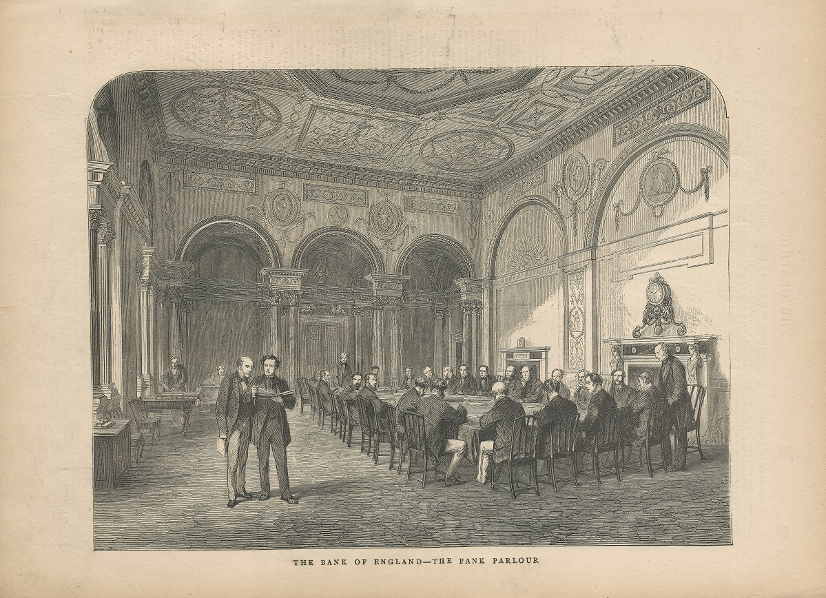 Bank of England Parlour antique print 1870