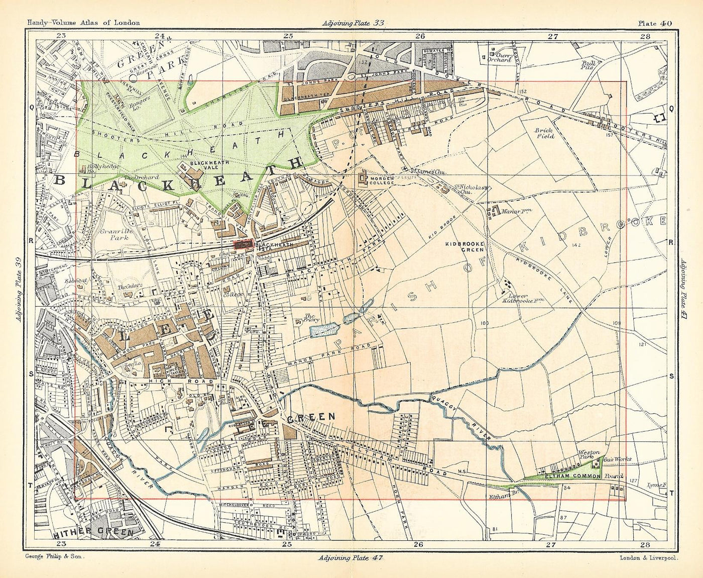 Blackheath antique map 1891