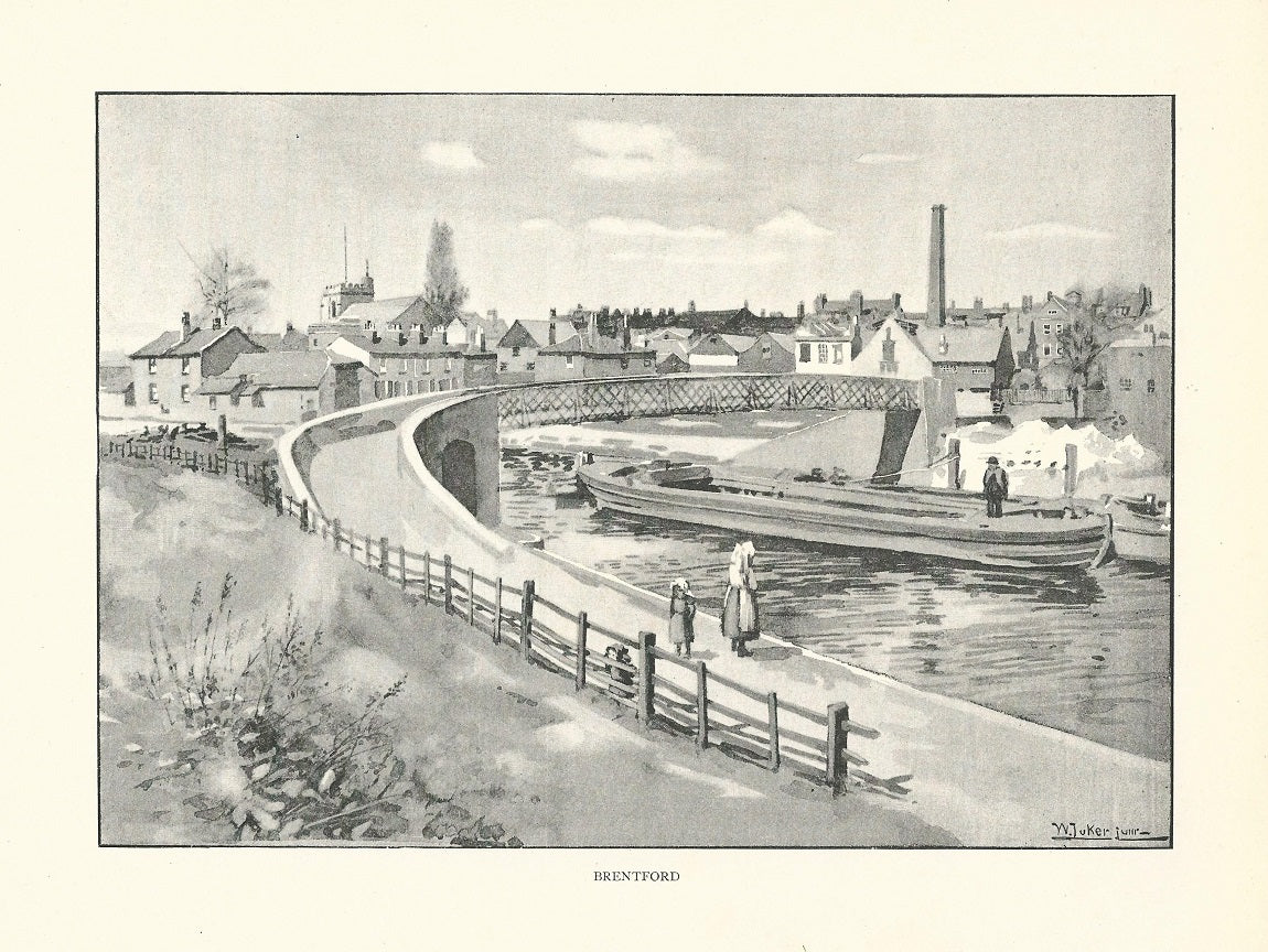 Brentford Middlesex antique print 1893