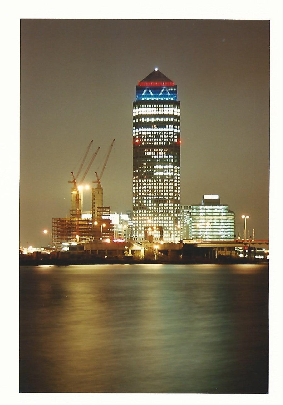 Canary Wharf light show 2001 photograph Maps and Antique Prints