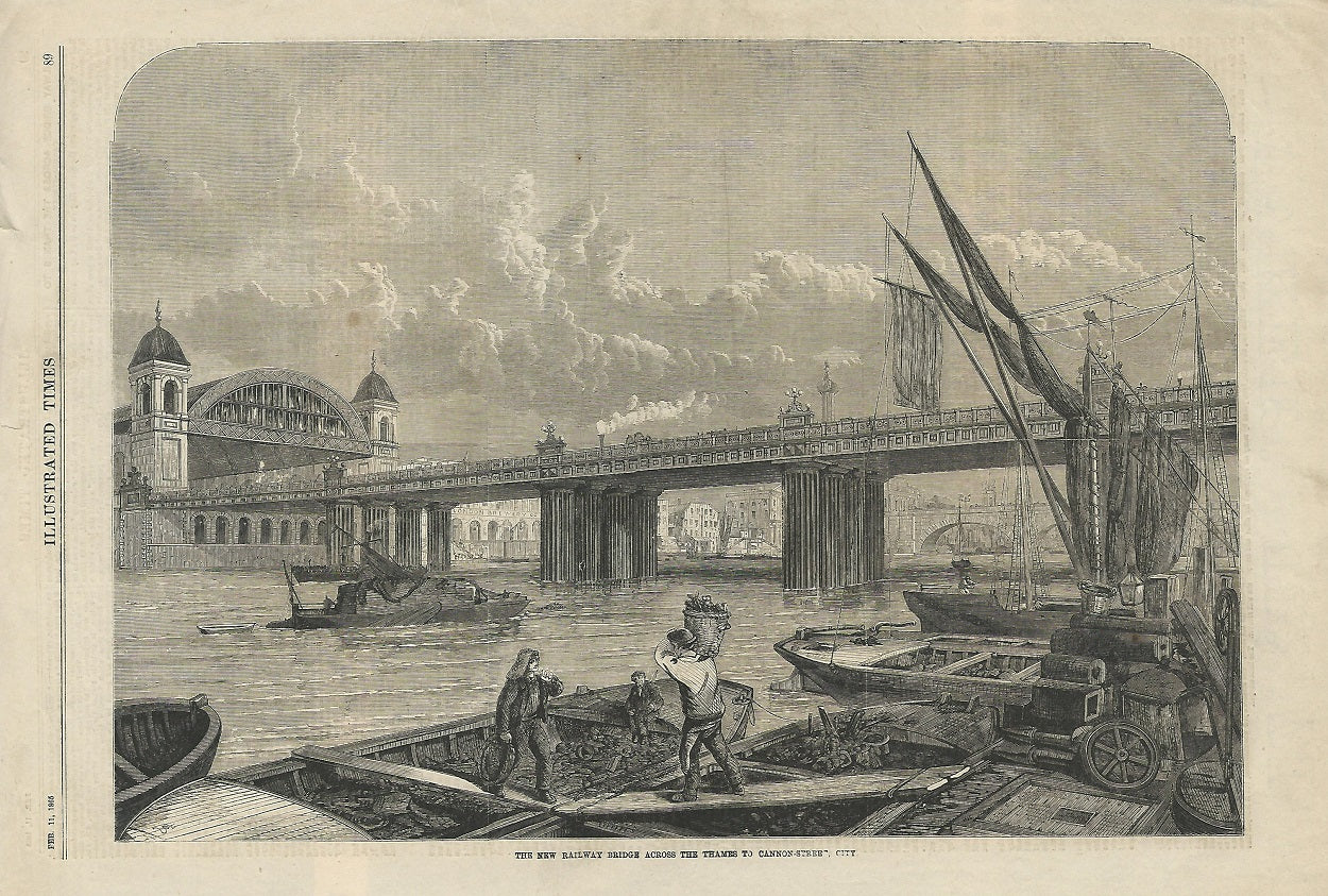 Cannon Street Railway Bridge under construction 1865