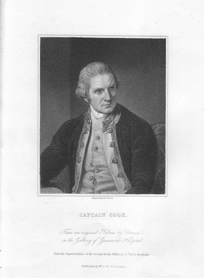 Captain James Cook portrait antique print