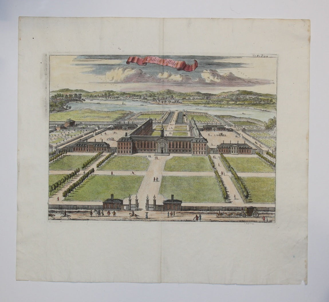 Royal Hospital Chelsea antique print 1720