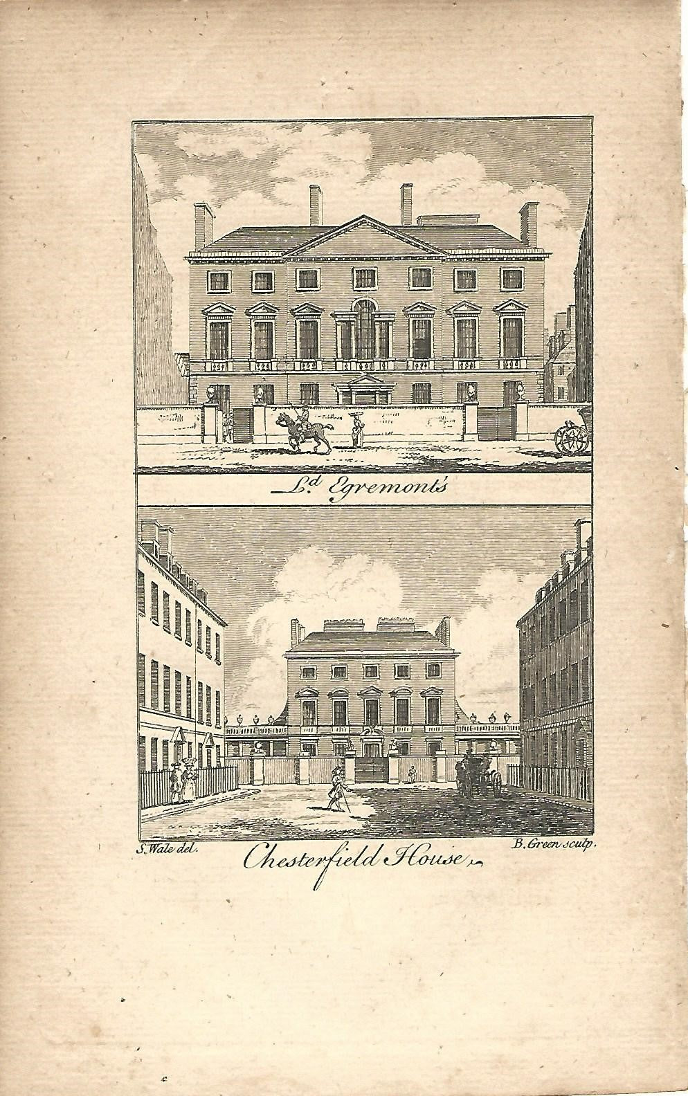 Chesterfield House Mayfair antique print 1776