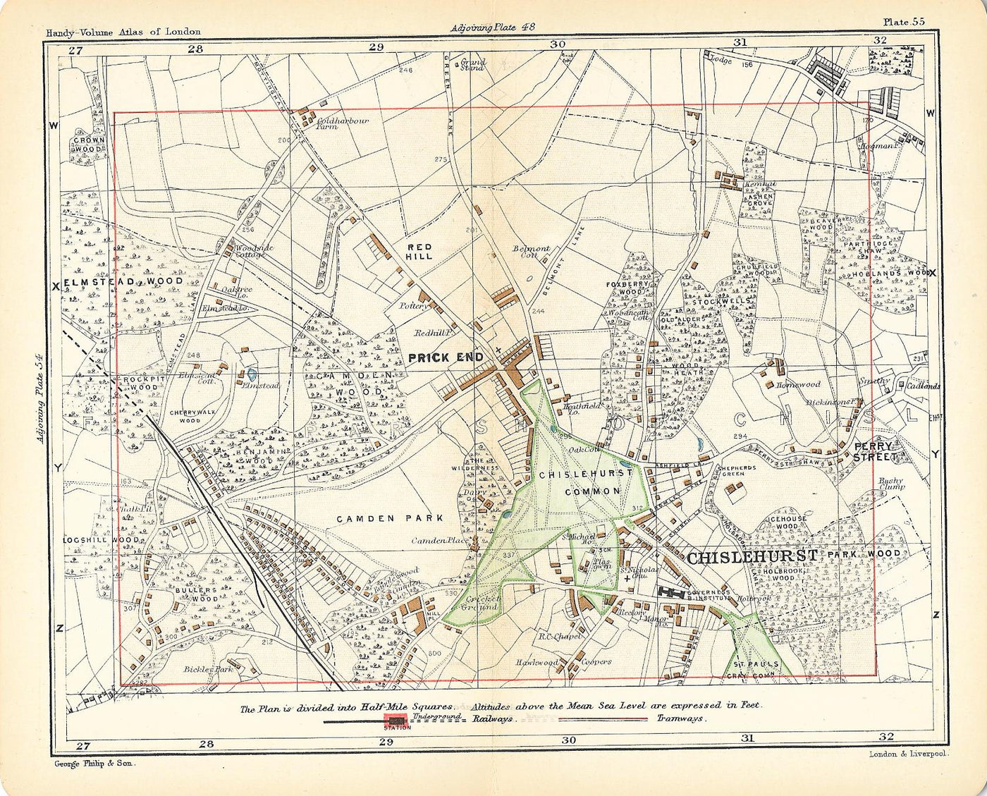 Chislehurst antique map