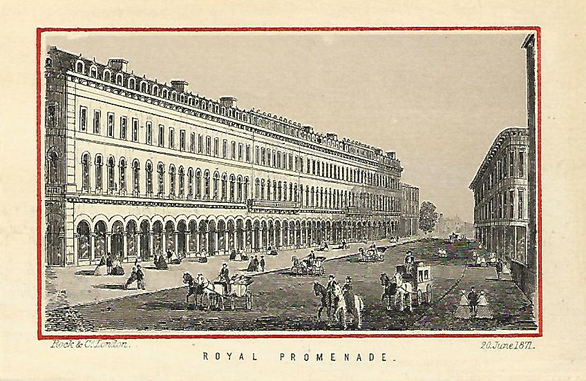 Clifton Royal Promenade Bristol Gloucestershire antique print 1888