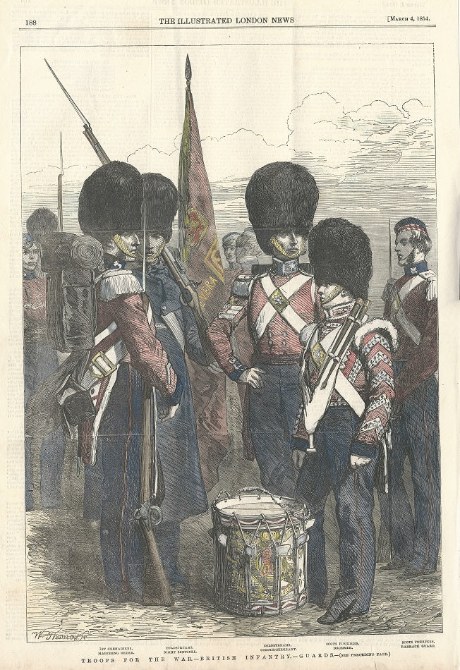 Crimean War British Infantry antique print 1854