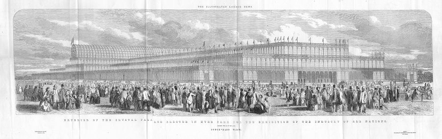 Crystal Palace in Hyde Park antique print 1851