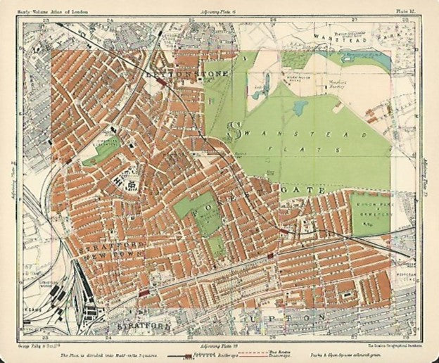 Forest Gate antique map published 1907