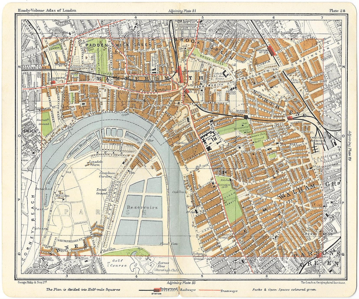 Hammersmith antique map