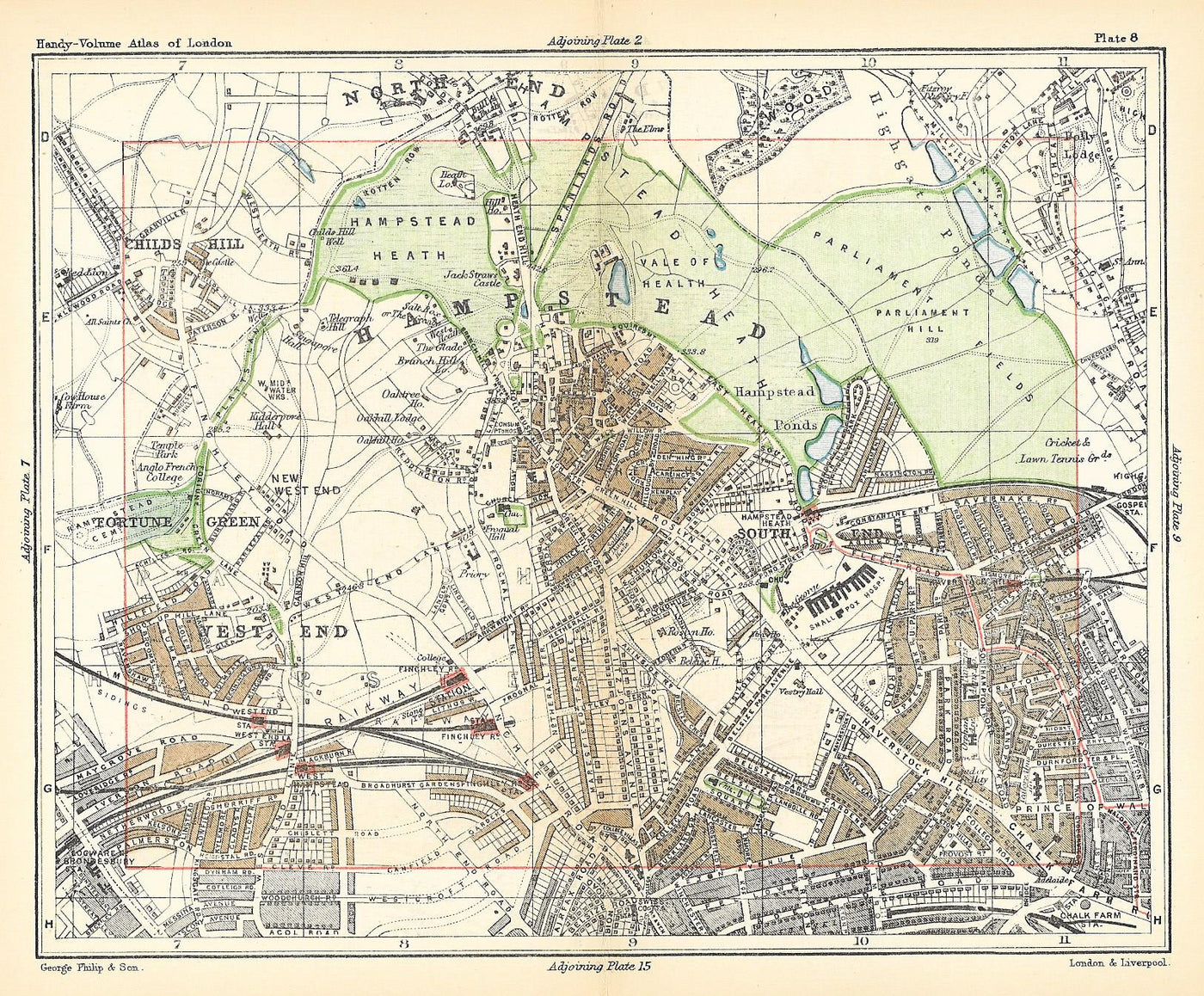 Hampstead antique map 1891