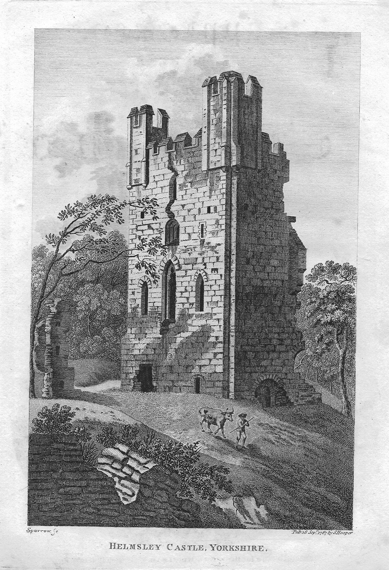 Helmsley Castle Yorkshire antique print