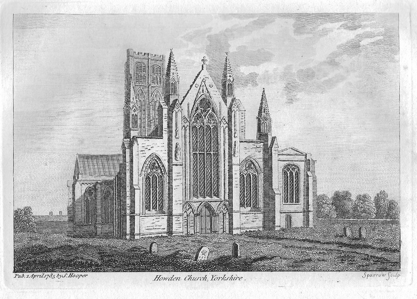 Howden Church Yorkshire antique print