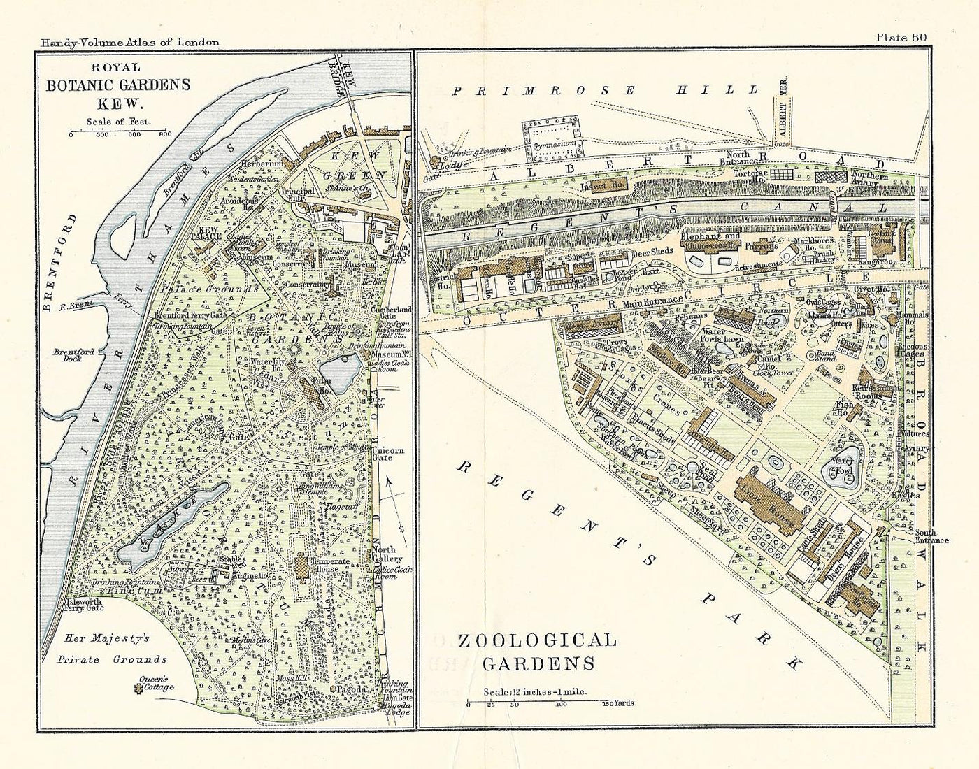 Kew Gardens antique plan 1907