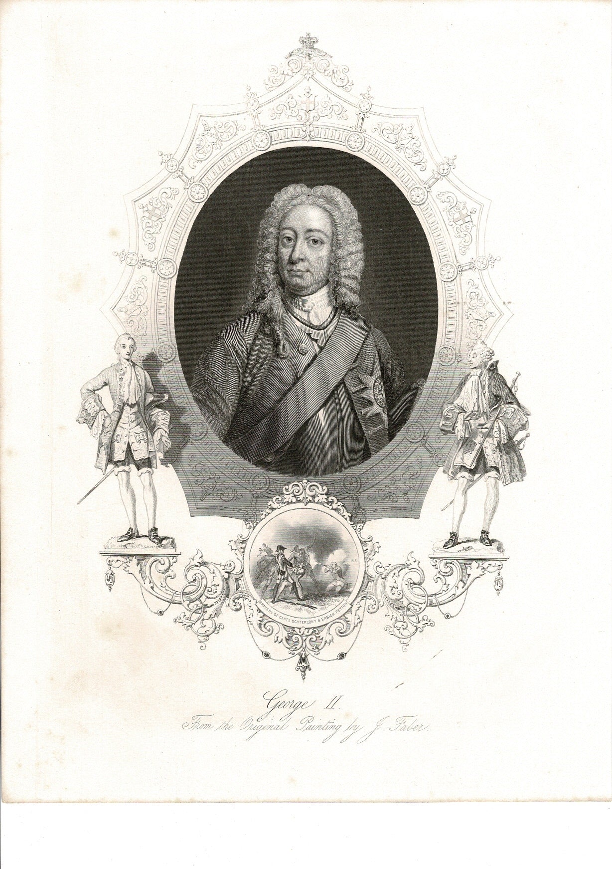 King George II antique print published 1868